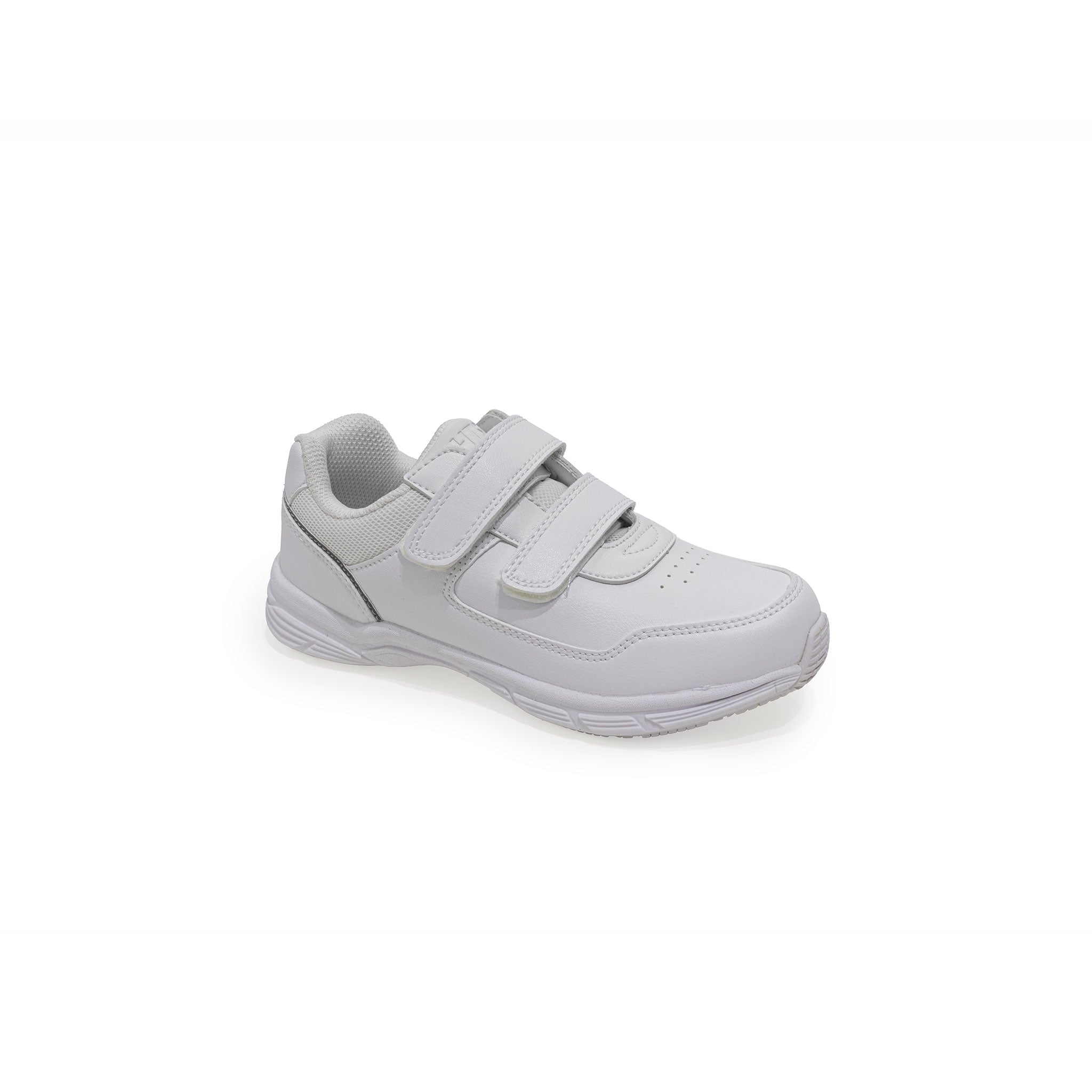 Health Trust Shoes | Kids Quinn Double Velcro White School Shoes