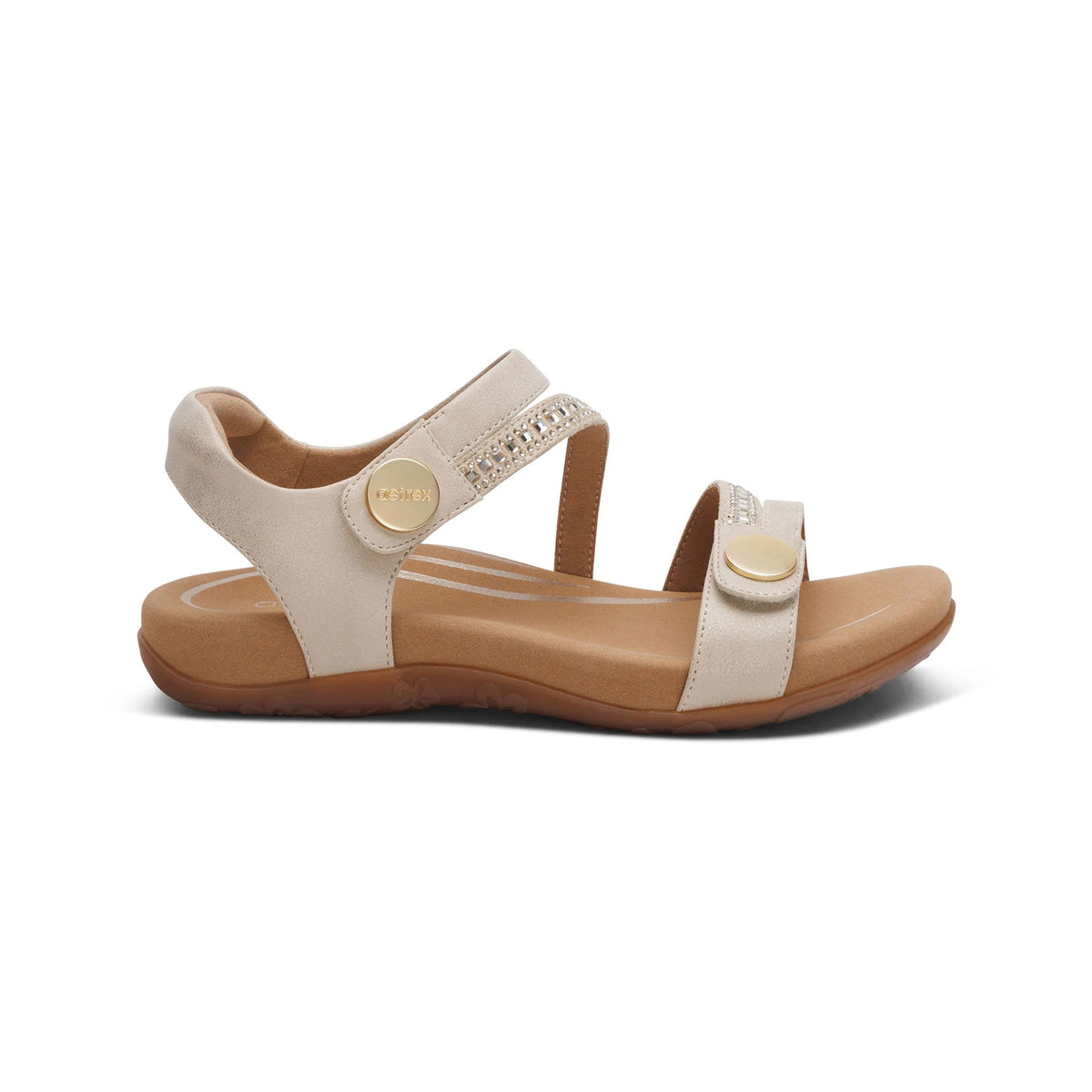 Aetrex | Jess Quarter Strap Champagne Sparkle