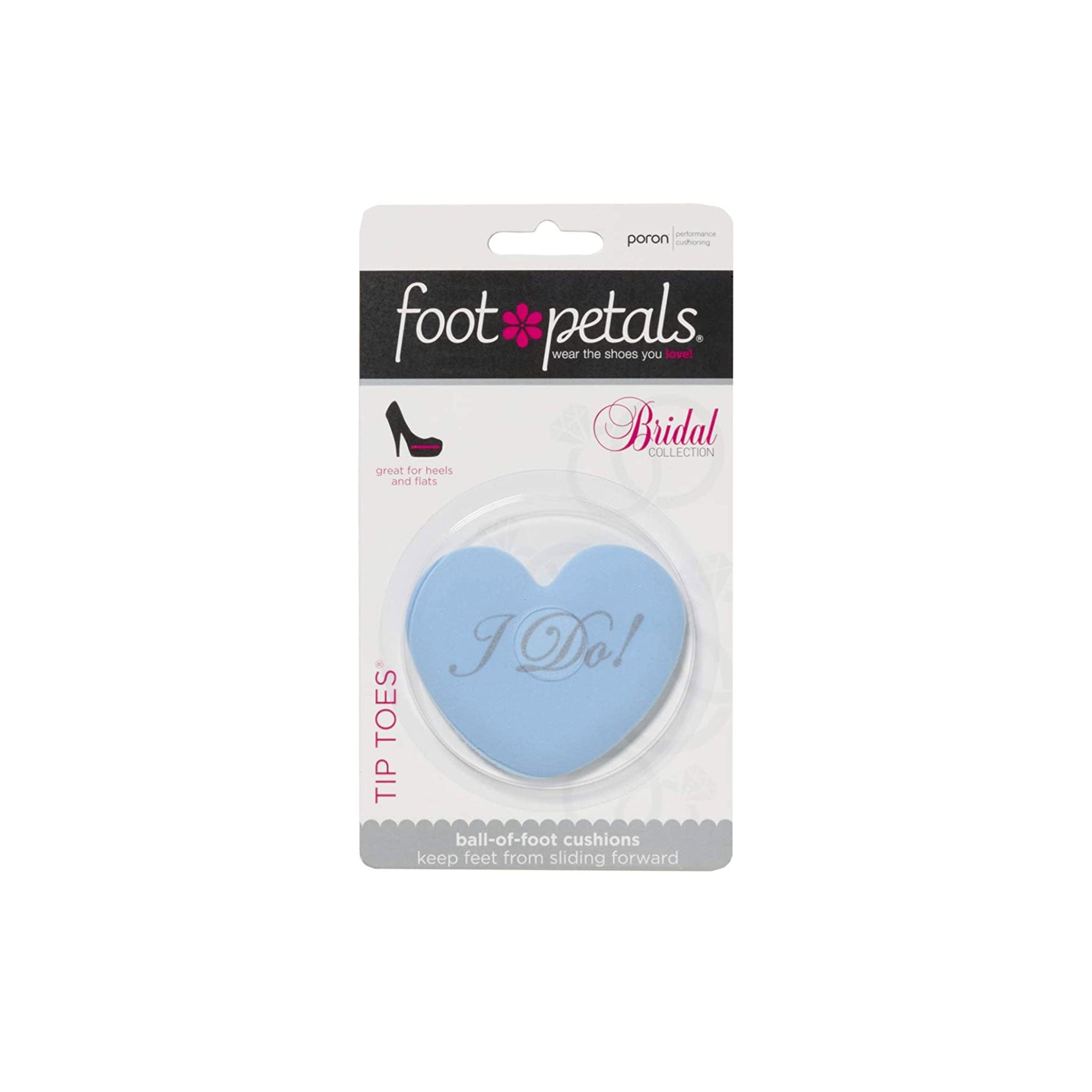Foot Petals | Tip Toes Blue "I Do" Heart - Ball of Foot Cushions