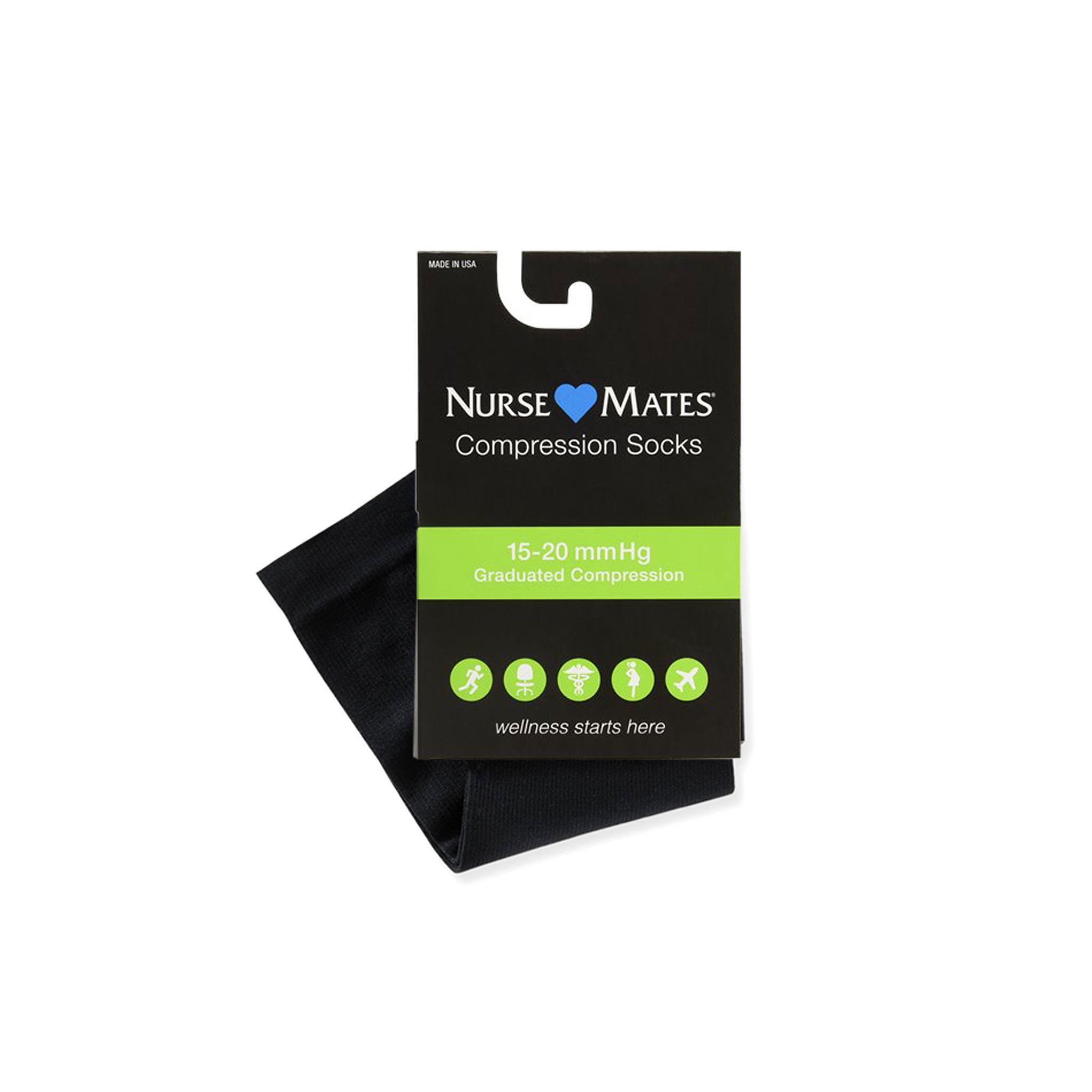 Nurse Mates | 15-20 mmHg Compression Socks Black