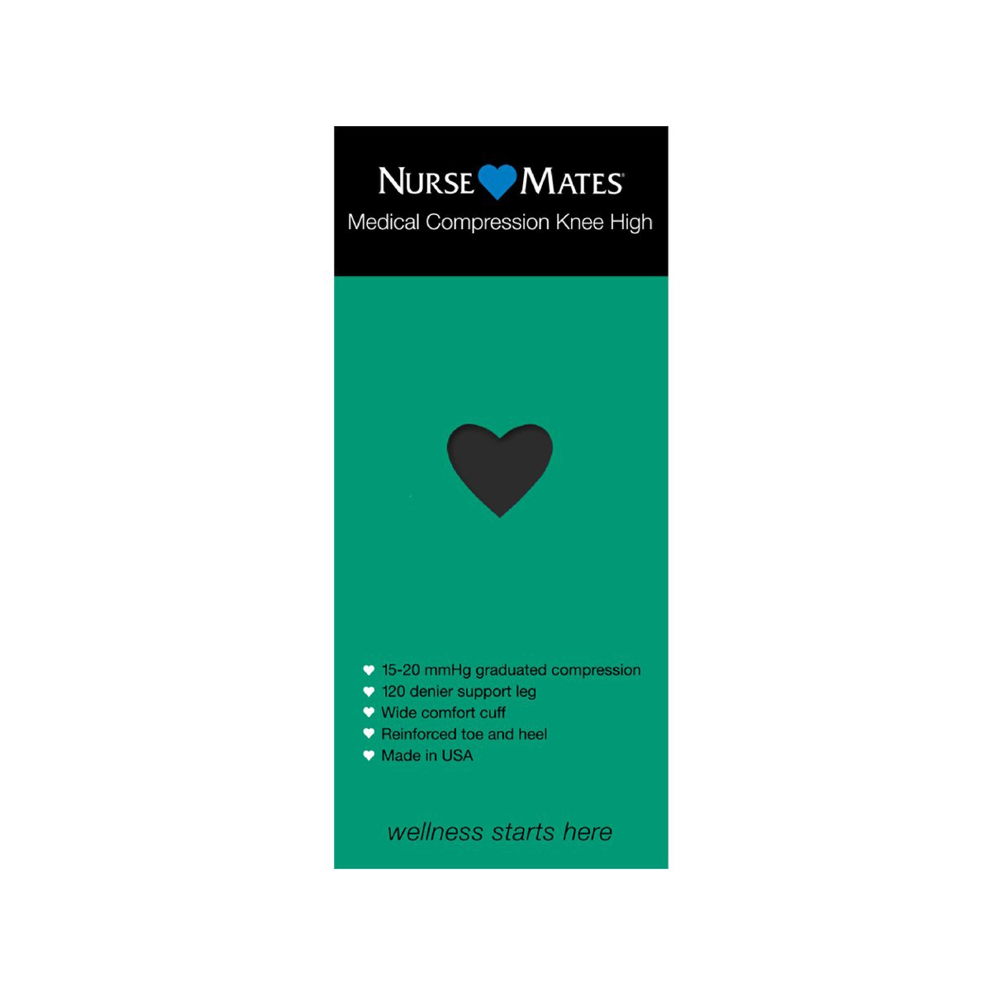 Nurse Mates | 15-20 mmHg Medical Compression Knee High Hosiery Black