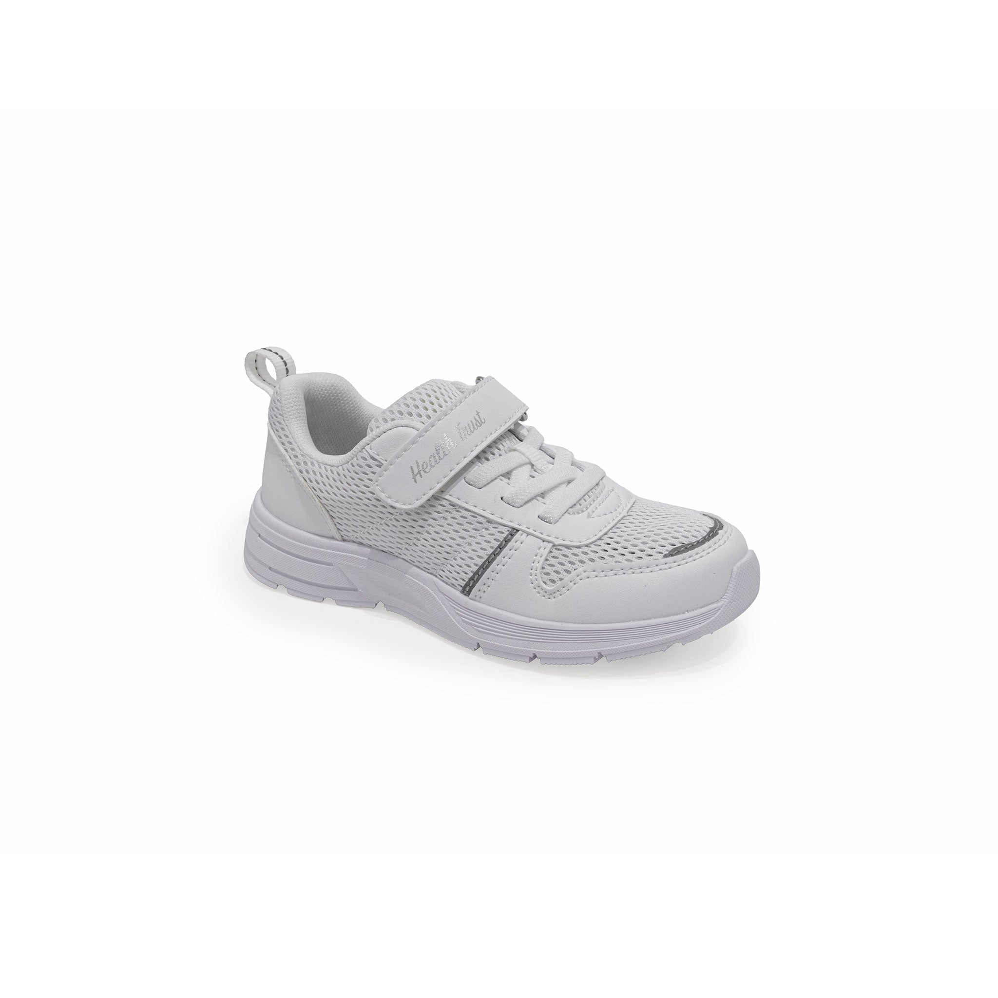 Health Trust Shoes | Kids Val Velcro White School Shoes