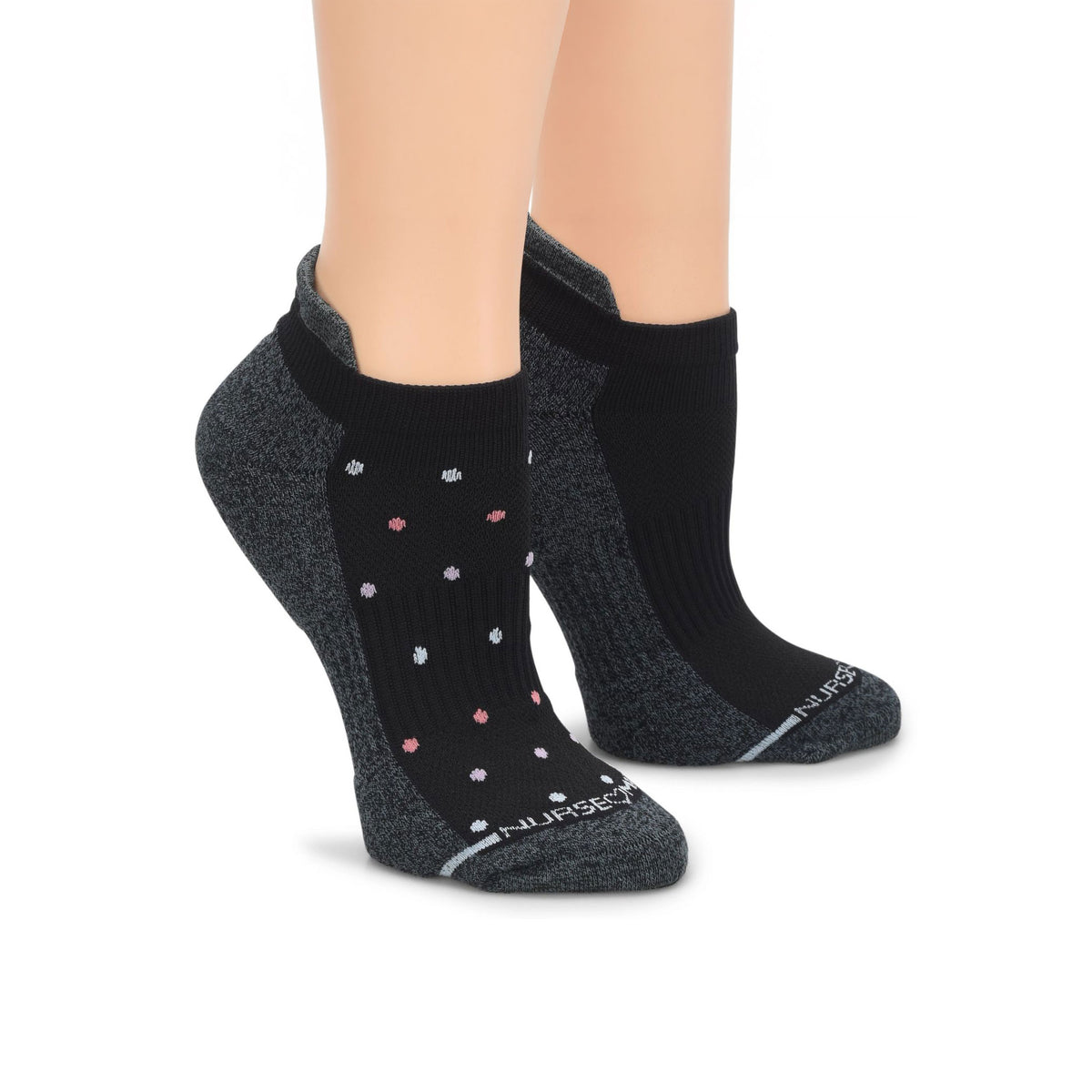 Nurse Mates | Compression Ankle Socks Black Dot (2 Pairs Pack)