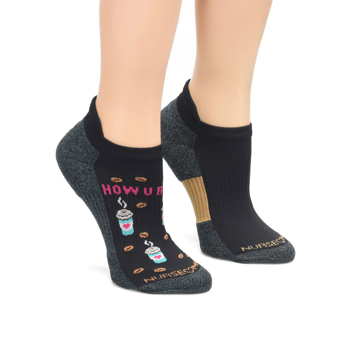 Nurse Mates | Compression Ankle Socks Coffee Bean Black (2 Pairs Pack)