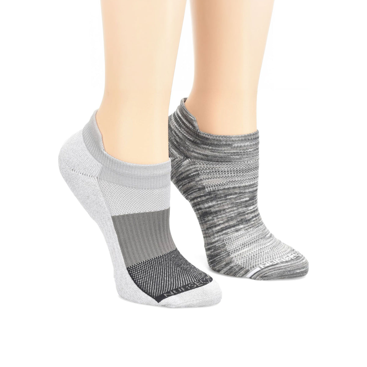 Nurse Mates | Compression Ankle Socks Grey Block (2 Pairs Pack)
