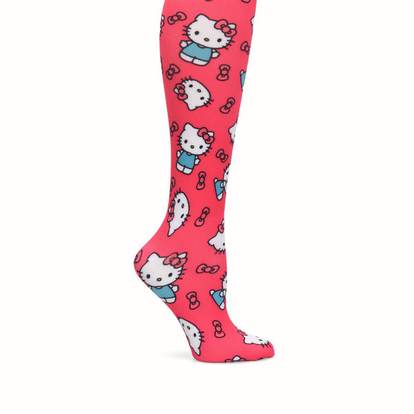 Nurse Mates | 18 mmHg Compression Socks Hello Kitty Pink
